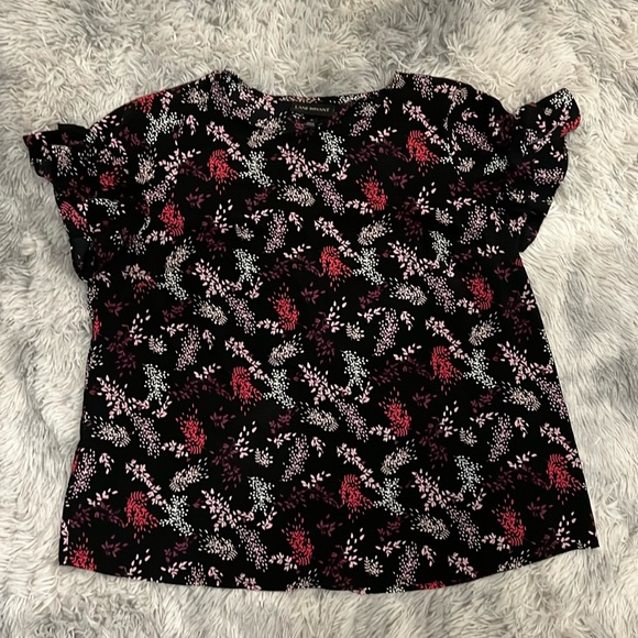 Lane Bryant Tops - Lane Bryant Womans Sz 14 Plus Blouse Top multiple Pink Floral Short Sleeve